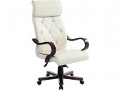QUILTED WOODEN ARM EXECUTIVE CHAIR
